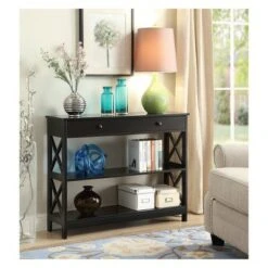 Oxford 1 Drawer Console Table Black - Breighton Home 7 Oxford 1 Drawer Console Table Black - Breighton Home -Console Tables Sales unnamed file 1016