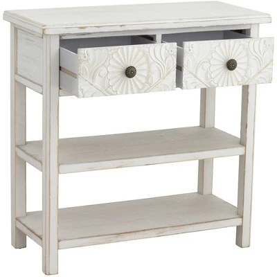55 Downing Street Country Cottage Wood Console Table 31 1/2" x 13 3/4" with Drawer White for Living Room Bedroom Bedside Entryway 7 55 Downing Street Country Cottage Wood Console Table 31 1/2" x 13 3/4" with Drawer White for Living Room Bedroom Bedside Entryway - Image 5