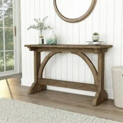 Jobrin Double Pedestal Console Table Reclaimed Oak - miBasics -Console Tables Sales unnamed file 1044