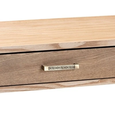 Lafoy Natural Finished Wood and Finished 2 Drawer Console Table Brown - Baxton Studio 4 Lafoy Natural Finished Wood and Finished 2 Drawer Console Table Brown - Baxton Studio - Image 2