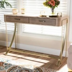Lafoy Natural Finished Wood and Finished 2 Drawer Console Table Brown - Baxton Studio 17 Lafoy Natural Finished Wood and Finished 2 Drawer Console Table Brown - Baxton Studio -Console Tables Sales unnamed file 1127