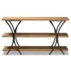 Terrell Wood and Metal Console Table Brown - Baxton Studio -Console Tables Sales unnamed file 1128