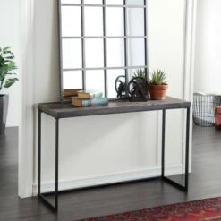 Olivia & May Contemporary Metal Console Table Brown - Olivia & May