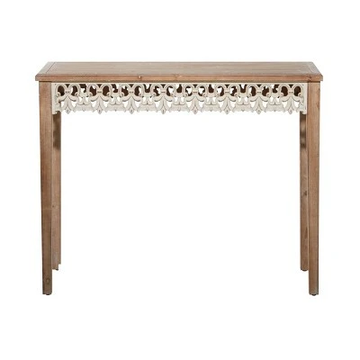 Olivia & May Large Farmhouse Wood Console Table Brown - Olivia & May 5 Olivia & May Large Farmhouse Wood Console Table Brown - Olivia & May - Image 3