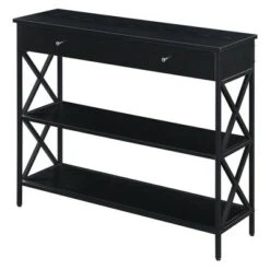 Tucson 1 Drawer Console Table with Shelves - Breighton Home Gray/black -Console Tables Sales unnamed file 1269