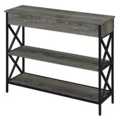 Tucson 1 Drawer Console Table with Shelves - Breighton Home Gray/black -Console Tables Sales unnamed file 1271