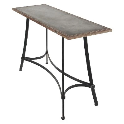 Metal Industrial Arts Style Rectangular Console Table Brown - Olivia & May 4 Metal Industrial Arts Style Rectangular Console Table Brown - Olivia & May - Image 2
