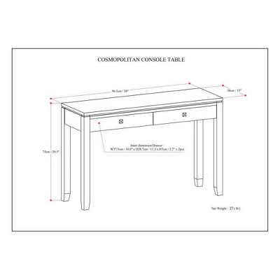 Essex Console Sofa Table - WyndenHall Brunette Mahogany Brown 8 Essex Console Sofa Table - WyndenHall Brunette Mahogany Brown - Image 6