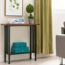 Ironcraft Hall Stand - Mission Oak - Leick Home -Console Tables Sales unnamed file 1358