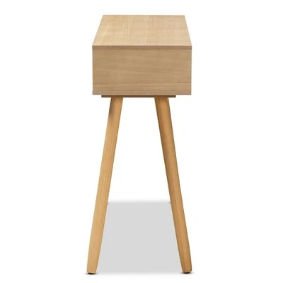 Elwyn Wood 1 Drawer Console Table Light Brown - Baxton Studio 5 Elwyn Wood 1 Drawer Console Table Light Brown - Baxton Studio - Image 3