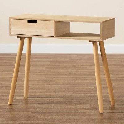 Elwyn Wood 1 Drawer Console Table Light Brown - Baxton Studio 10 Elwyn Wood 1 Drawer Console Table Light Brown - Baxton Studio - Image 8