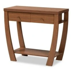 Capote Wood 2 Drawer Console Table - Baxton Studio Dark Brown -Console Tables Sales unnamed file 1446