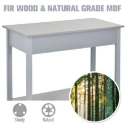 HOMCOM Console Table Industrial Desk with Drawer Bottom Shelf & Large Tabletop for Pictures Great for the Entryway -Console Tables Sales unnamed file 1564