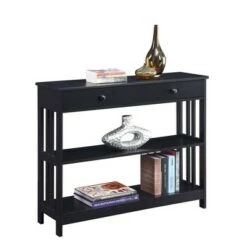 Mission 1 Drawer Console Table Black - Breighton Home -Console Tables Sales unnamed file 1590