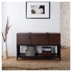 Millan Trunk Style Sofa Table Vintage Walnut - HOMES: Inside + Out -Console Tables Sales unnamed file 1599