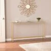 Dillard Narrow Long Console Table Deep Gold - Aiden Lane