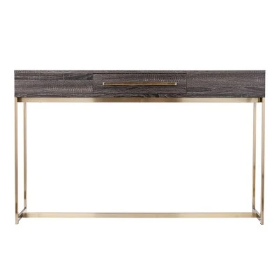 Frondi Long Console Table Black Oak/Antique Brass - Aiden Lane 5 Frondi Long Console Table Black Oak/Antique Brass - Aiden Lane - Image 3