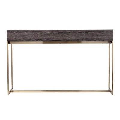 Frondi Long Console Table Black Oak/Antique Brass - Aiden Lane 8 Frondi Long Console Table Black Oak/Antique Brass - Aiden Lane - Image 6
