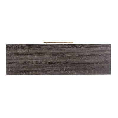 Frondi Long Console Table Black Oak/Antique Brass - Aiden Lane 9 Frondi Long Console Table Black Oak/Antique Brass - Aiden Lane - Image 7