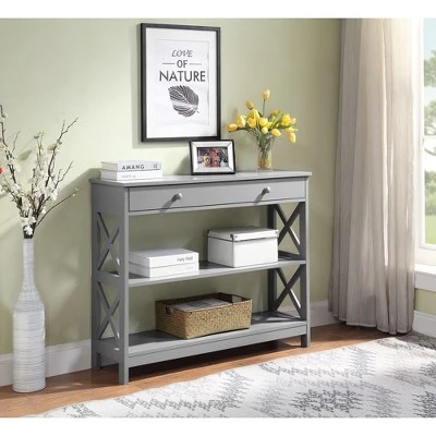31.5" Oxford 1 Drawer Console Table Gray - Breighton Home 6 31.5" Oxford 1 Drawer Console Table Gray - Breighton Home - Image 4