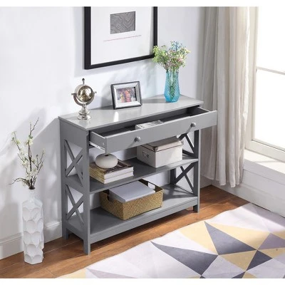 31.5" Oxford 1 Drawer Console Table Gray - Breighton Home 8 31.5" Oxford 1 Drawer Console Table Gray - Breighton Home - Image 6
