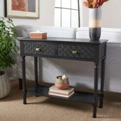 Halton 2 Drawers Console Table - Safavieh Brown