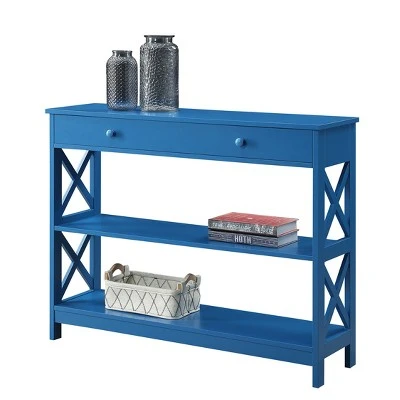 Oxford 1 Drawer Console Table Blue - Breighton Home 3 Oxford 1 Drawer Console Table Blue - Breighton Home