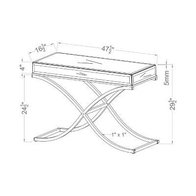 Sunkissed Modern Mirrored Sofa Table Brass - HOMES: Inside + Out 5 Sunkissed Modern Mirrored Sofa Table Brass - HOMES: Inside + Out - Image 3