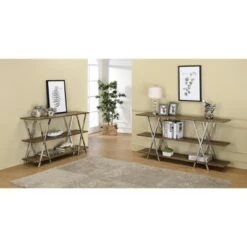 47" Seto 3 Shelf Console Table Dark Oak - HOMES: Inside + Out -Console Tables Sales unnamed file 1909