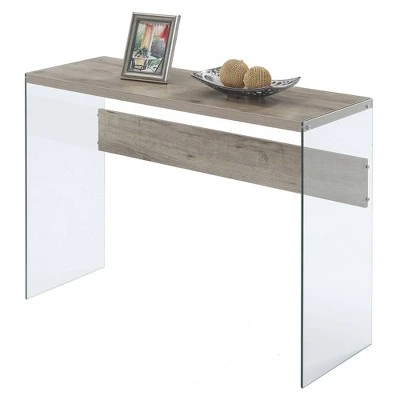 Soho Console Table - Breighton Home Sandstone/glass 4 Soho Console Table - Breighton Home Sandstone/glass - Image 2