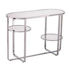 Malissa Mirrored Console Table with Storage Silver - Aiden Lane