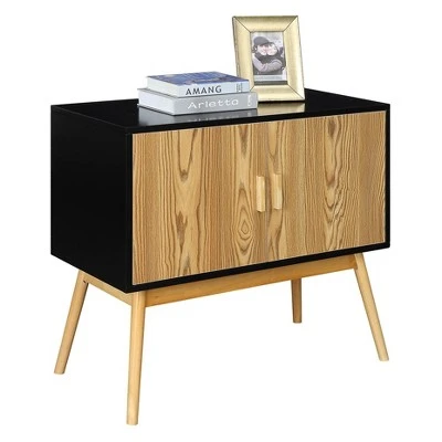 Oslo Storage Console Wood Grain/Gray/Black - Breighton Home 3 Oslo Storage Console Wood Grain/Gray/Black - Breighton Home