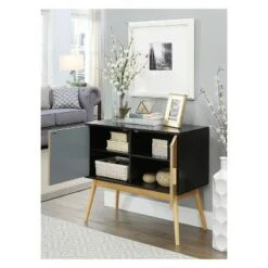 Oslo Storage Console Wood Grain/Gray/Black - Breighton Home 8 Oslo Storage Console Wood Grain/Gray/Black - Breighton Home -Console Tables Sales unnamed file 2016