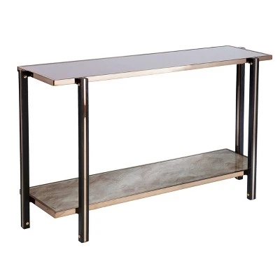 Carswaf Console Table with Mirrored Top Champagne - Aiden Lane 3 Carswaf Console Table with Mirrored Top Champagne - Aiden Lane
