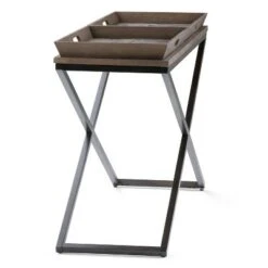 50" Poulton Solid Aged Elm Wood Console Table Distressed Natural Elm - WyndenHall -Console Tables Sales unnamed file 2068