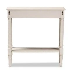 Ariella Whitewashed 1 Drawer End Table White - Baxton Studio