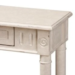 Ariella Whitewashed 1 Drawer End Table White - Baxton Studio -Console Tables Sales unnamed file 2145