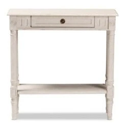 Ariella Whitewashed 1 Drawer End Table White - Baxton Studio -Console Tables Sales unnamed file 2151