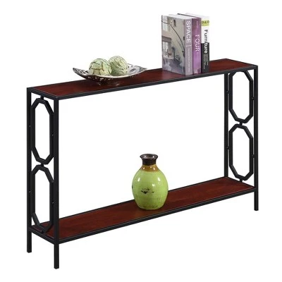Omega Metal Frame Console Table - Breighton Home Cherry/black 4 Omega Metal Frame Console Table - Breighton Home Cherry/black - Image 2