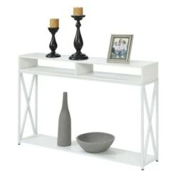 Tucson Deluxe 2 Tier Console Table White - Breighton Home