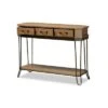 3 Drawer Kellyn Vintage Rustic Industrial Wood and Metal Console Table Brown/Black - Baxton Studio -Console Tables Sales unnamed file 2206