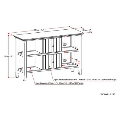 48" Normandy Solid Wood Console Sofa Table - Wyndenhall Brunette Brown 9 48" Normandy Solid Wood Console Sofa Table - Wyndenhall Brunette Brown - Image 7