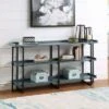 Kamal 3 Layer Shelves Console Table - HOMES: Inside + Out Antique White/black