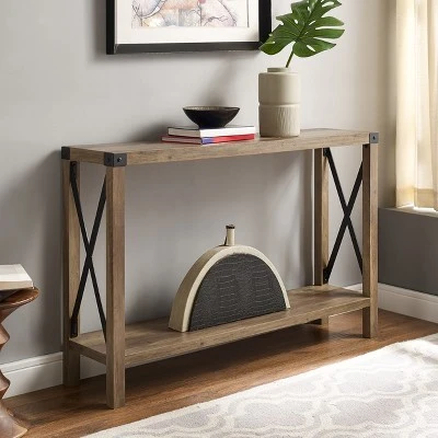 Sophie Rustic Farmhouse X Frame Entry Table - Saracina Home Gray Wash 3 Sophie Rustic Farmhouse X Frame Entry Table - Saracina Home Gray Wash