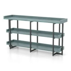 Kamal 3 Layer Shelves Console Table - HOMES: Inside + Out Antique White/black -Console Tables Sales unnamed file 2301