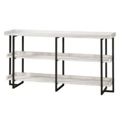 Kamal 3 Layer Shelves Console Table - HOMES: Inside + Out Antique White/black -Console Tables Sales unnamed file 2304