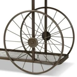 Terence Vintage Industrial Natural Wood and Metal Wheeled Console Table Black - Baxton Studio -Console Tables Sales unnamed file 2316