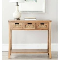 Autum 3 Drawer Console - Safavieh Brown