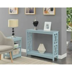 Town Square Console Table with Shelf Sea Foam - Breighton Home
