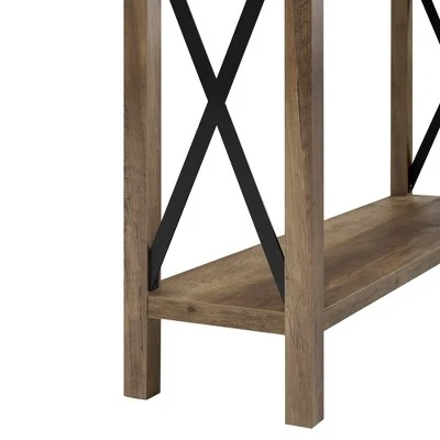 Sophie Rustic Farmhouse X Frame Entry Table - Saracina Home Gray Wash 5 Sophie Rustic Farmhouse X Frame Entry Table - Saracina Home Gray Wash - Image 3